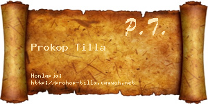 Prokop Tilla névjegykártya